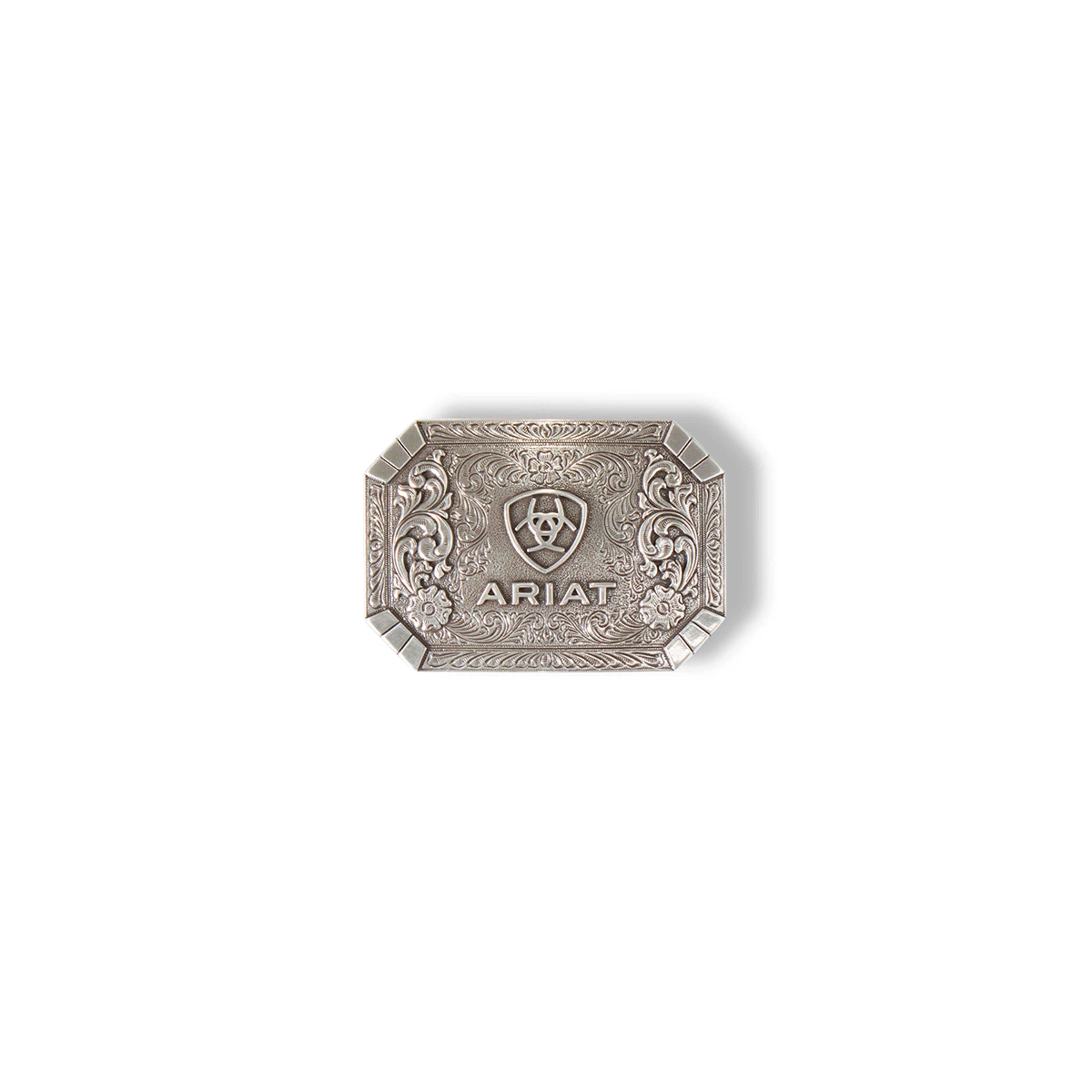 M and F Western Ariat Rectangle Buckle Floral - Mens