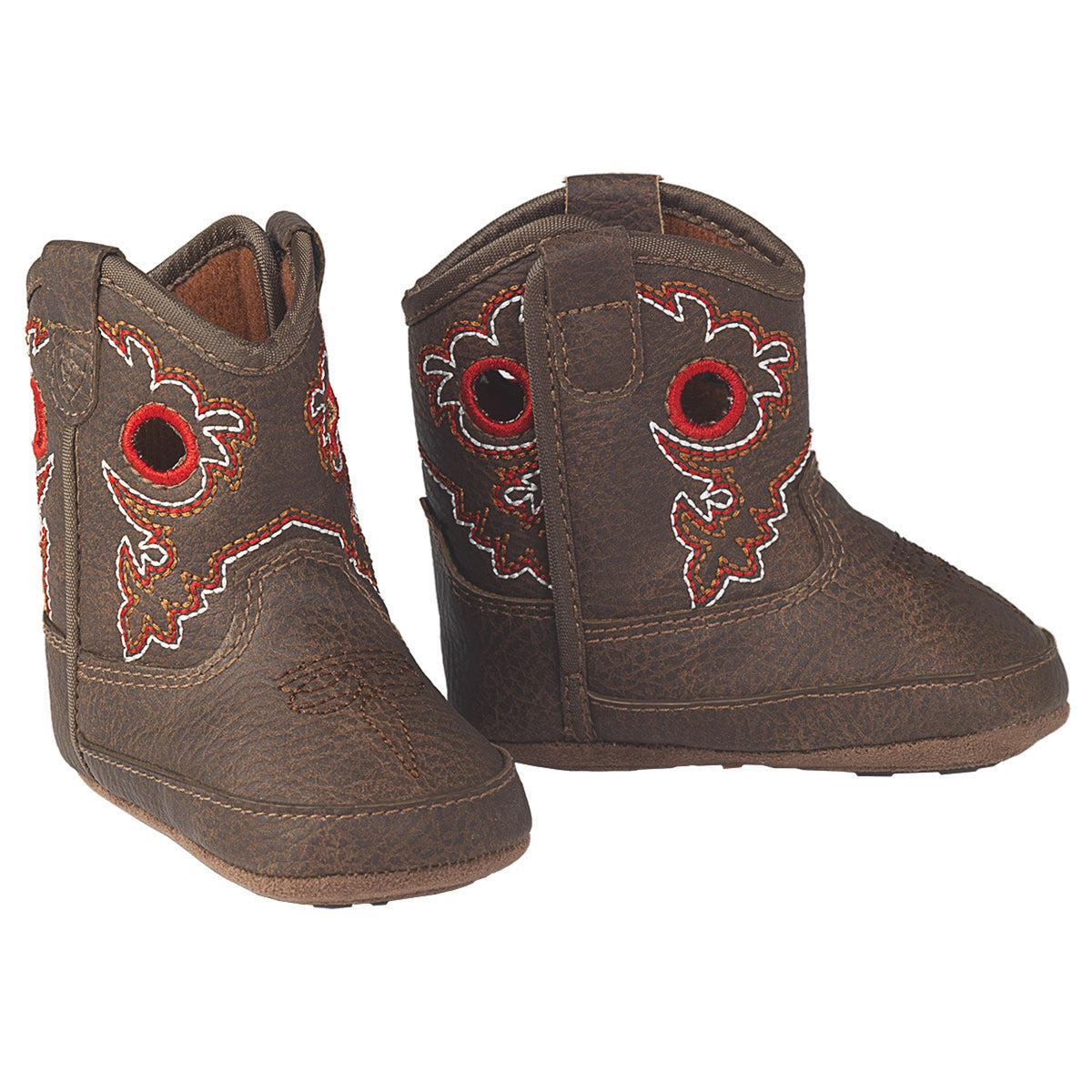 M and F Western Ariat Rough Stock Infant Boots Brown - Boot Kids Boys