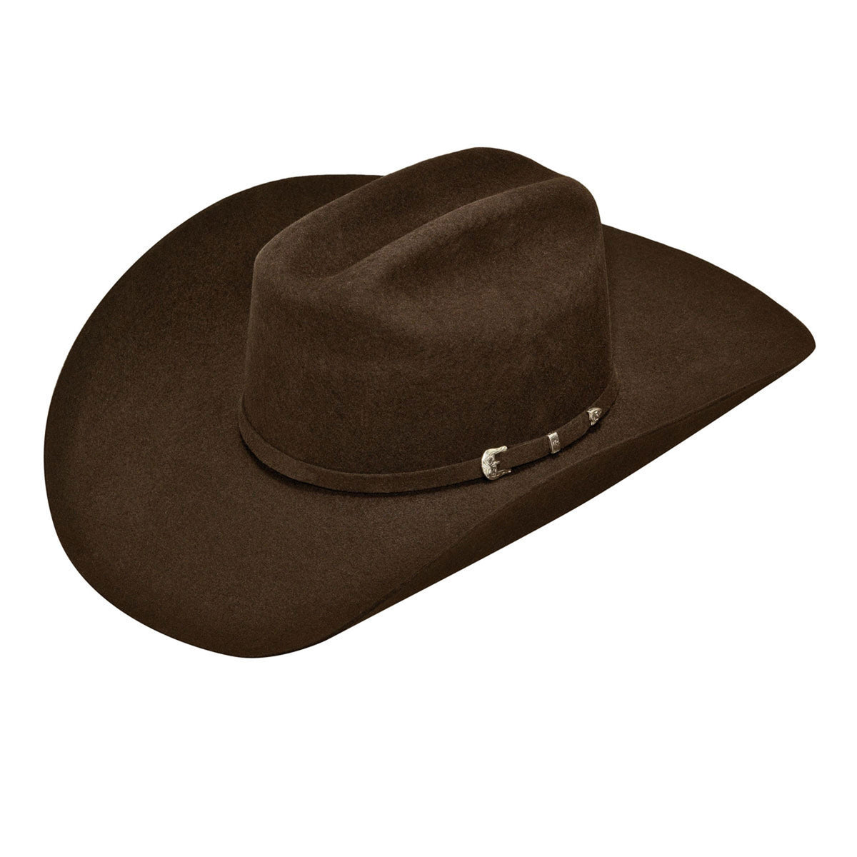 M and F Western Ariat 2x Wool Chocolate Double S - Mens