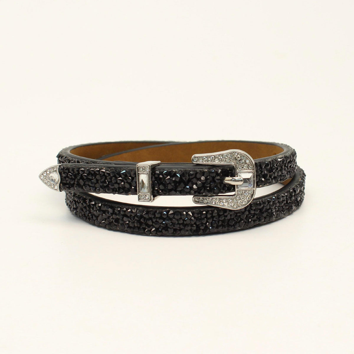 M and F Western 3d Belt Company Ladies  Black Crystal Hatband - Mens
