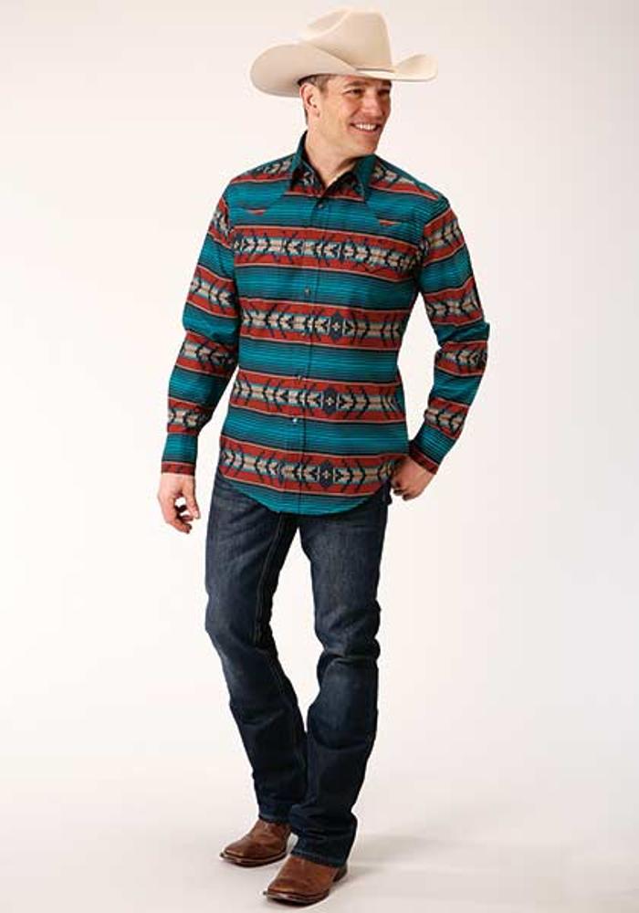 Roper Mens Amarillo Y/D Plaid - Wine-378-1012WI