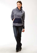 Roper Womens Micro Fleece Side Snap Neck - Burgundy-98-692-6105BU