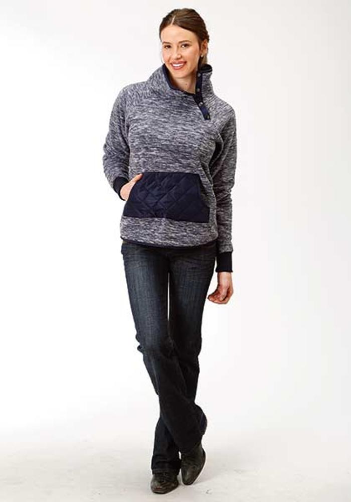 Roper Womens Micro Fleece Side Snap Neck - Burgundy-98-692-6105BU