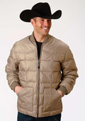 Roper Mens Nylon Jacket Down Like Filled - Brown-97-761-523BR