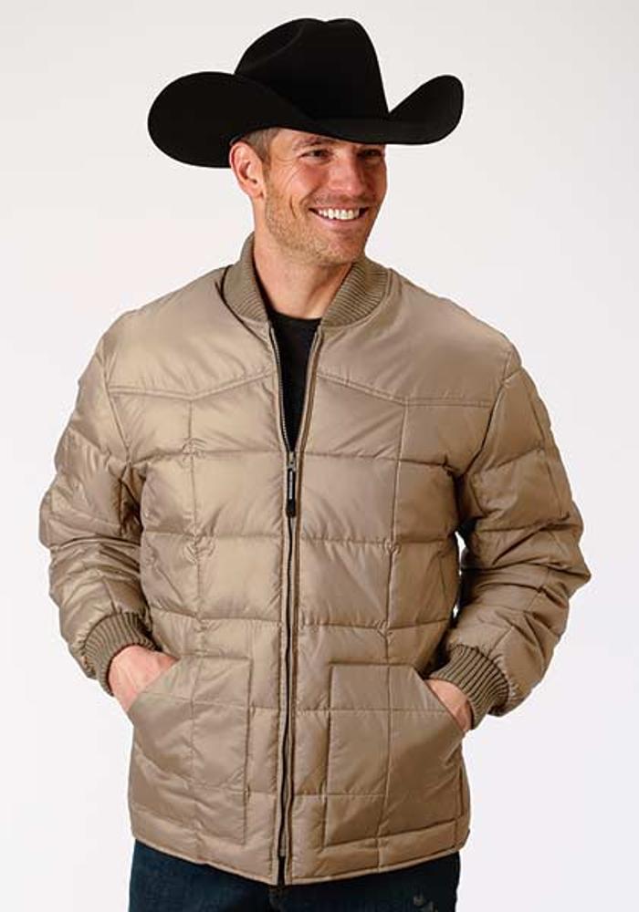 Roper Mens Nylon Jacket Down Like Filled - Brown-97-761-523BR