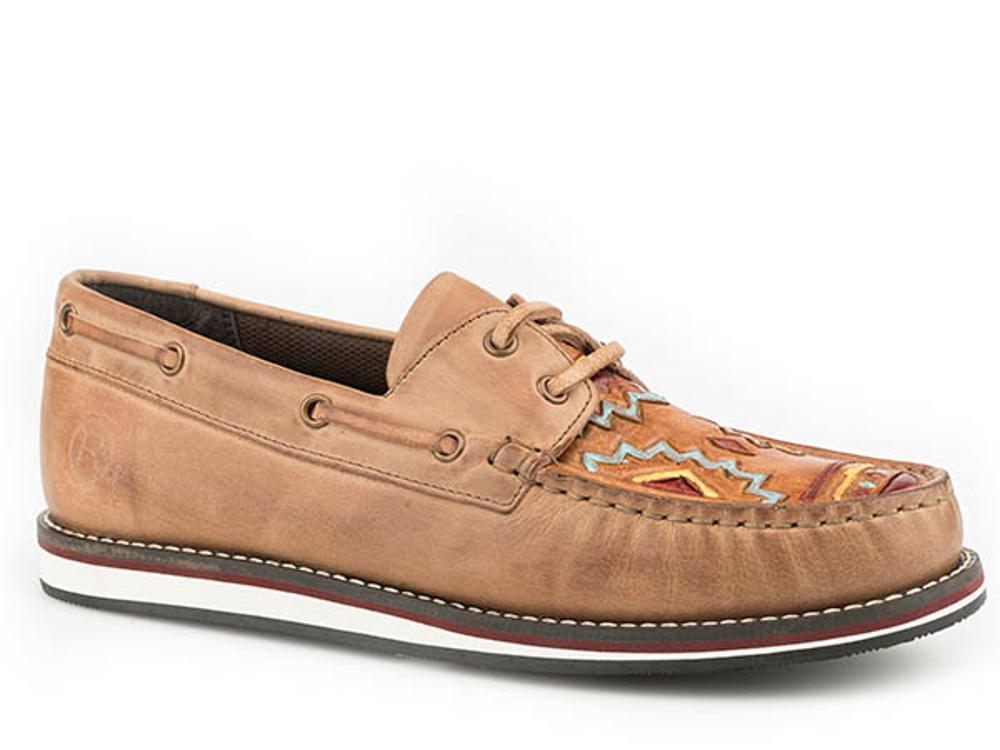 Roper Womens Top Sider Cheyenne Aztec - Tan-21-943-2149TA
