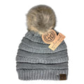 Girlie Girl Originals Cc Beanie W/Faux Fur Pom - Lgy-HAT43-LGRY