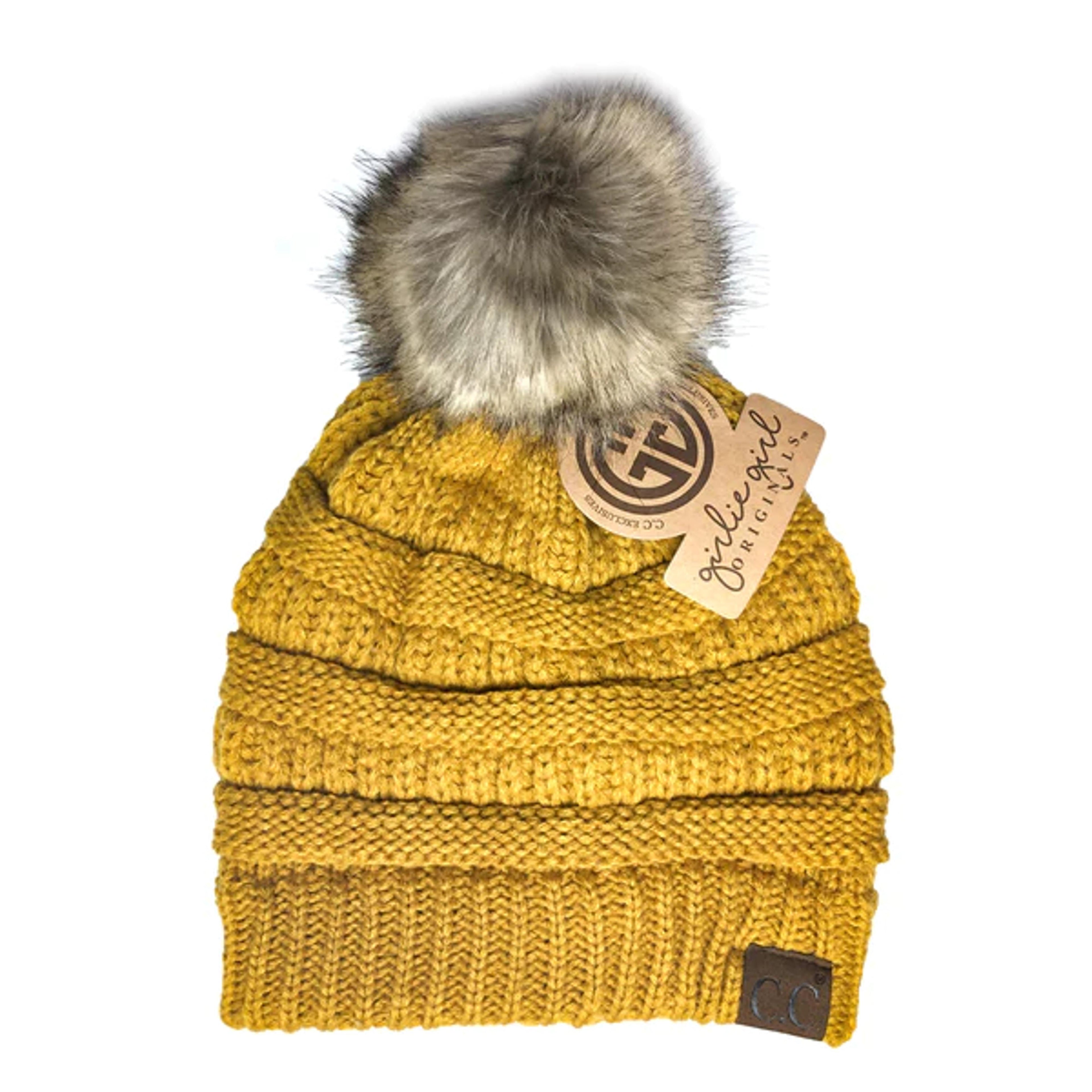 Girlie Girl Beanie W/Faux Fur Pom-HAT43-MUS