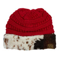 Girlie Girl Cow Beanie Red-HAT47-COWRED