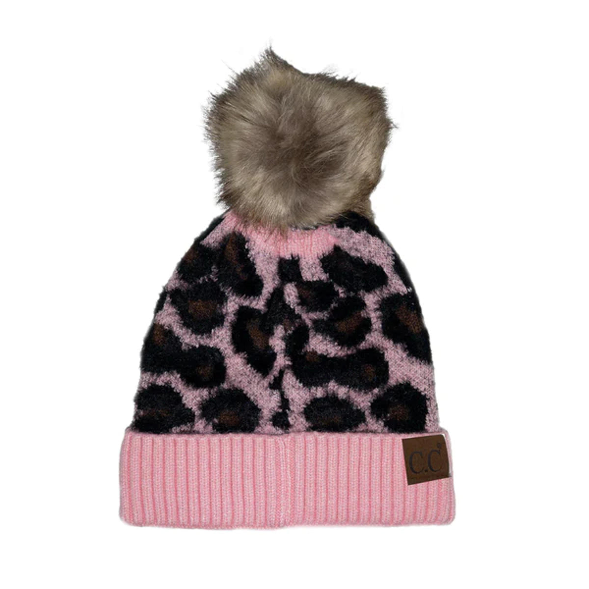 Girlie Girl Beanie With Faux Fur Pom Pk-HAT2061-BPIK