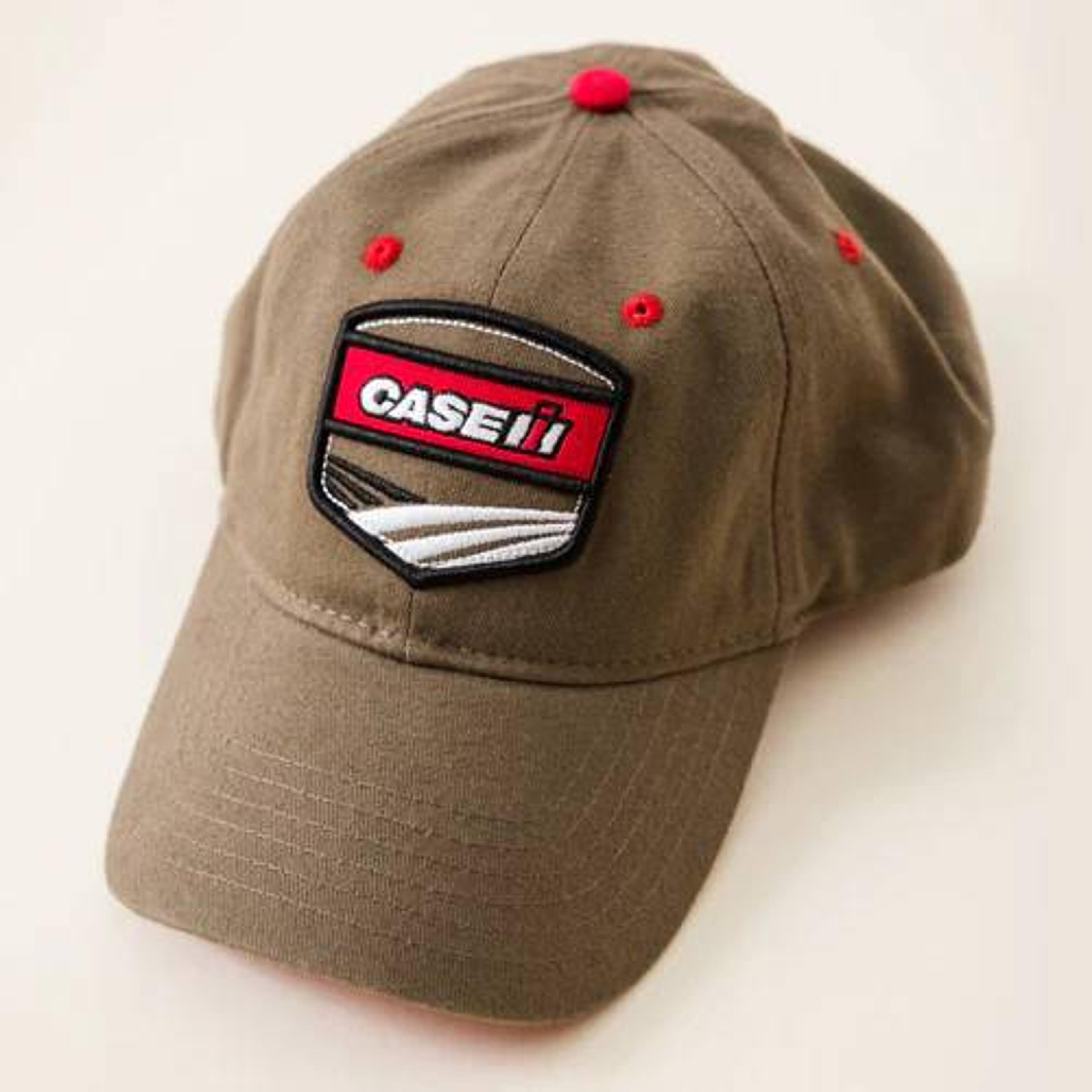 Case IH 6-Panel Twill Khaki Cap with Applique Patch