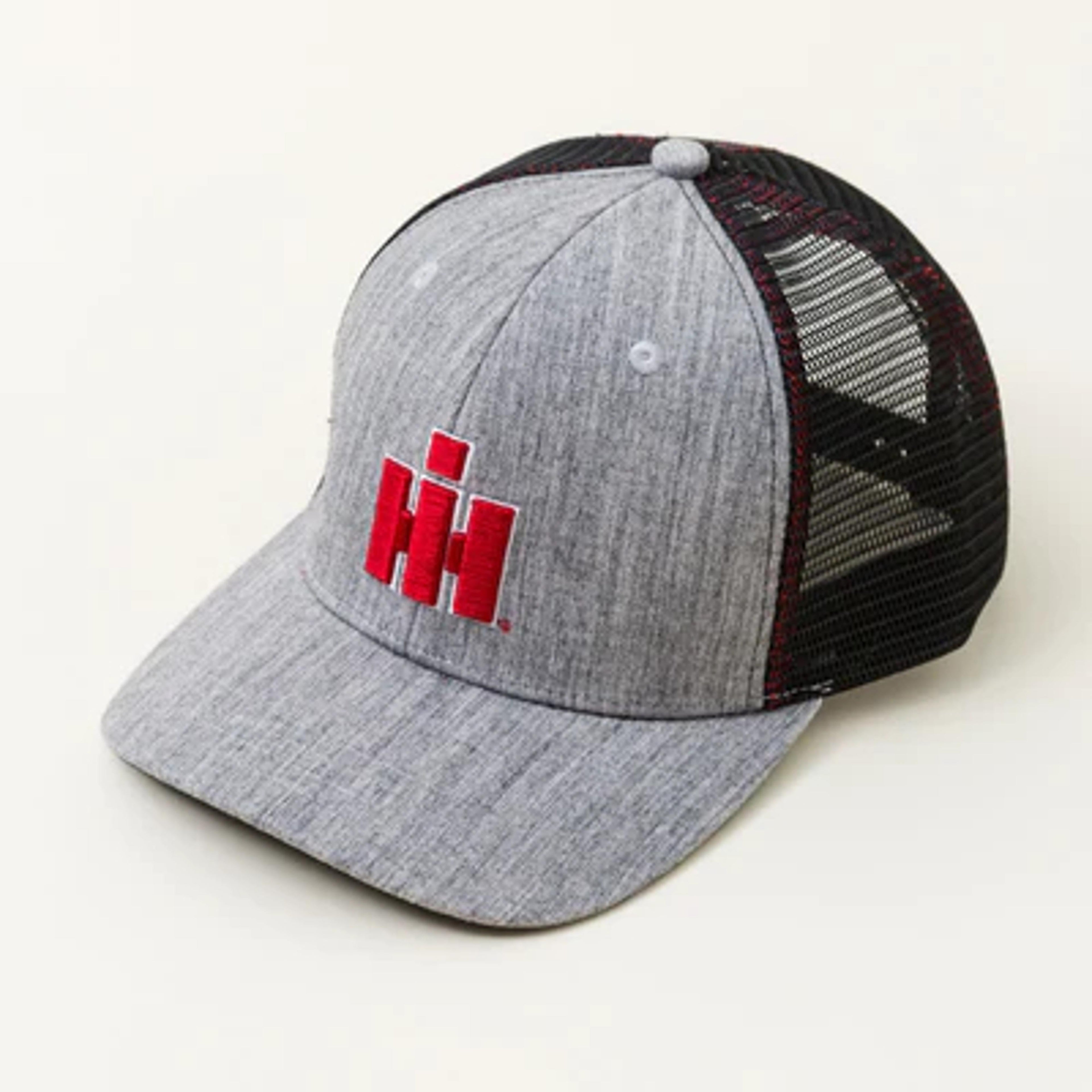 International Harvester IH Heather Grey Mesh Back Trucker Cap with 3D
