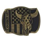 Montana Silversmiths Cowboy Up Flag Skull-A713C
