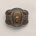 NOCONA RECTANGLE ROPE EDGE FEATHER SKULL CHIEF - 37600