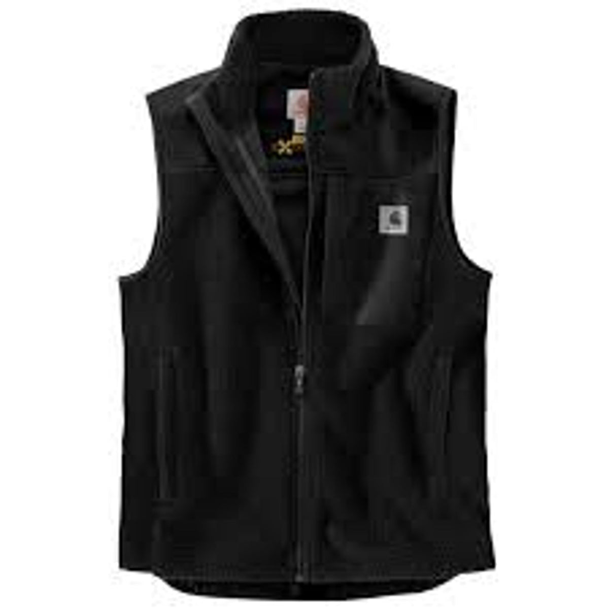 Carhartt Mens Washed Duck Mock Neck Sherpa-Lined Vest - Black-104277BLK