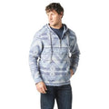 Wrangler Mens 1/4 Zip Hooded Popover Blue-112337773