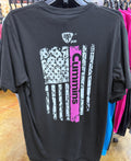 Bad Ass Diesel Mens Cummins Flag Black And Pink Tshirt-BAD038