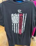Bad Ass Diesel Mens Powerstroke Black And Pink Flag T-Shirt-BAD043