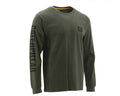 Caterpillar Mens Green Trademark Banner Long Sleeve Tee-1510034-12369