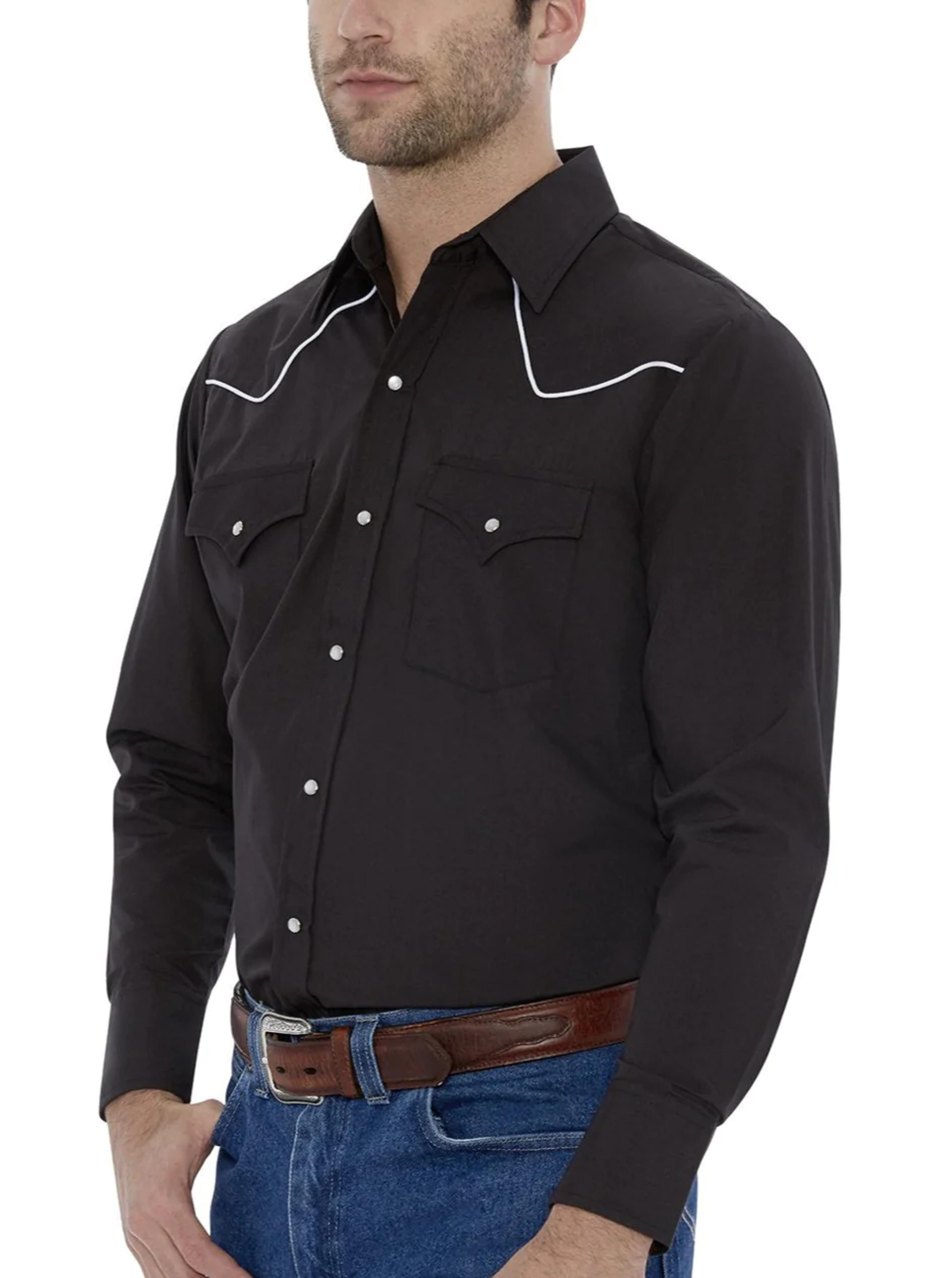 Ely Walker Mens Ely and Walker Solid Black W/White Piping-15202980-89