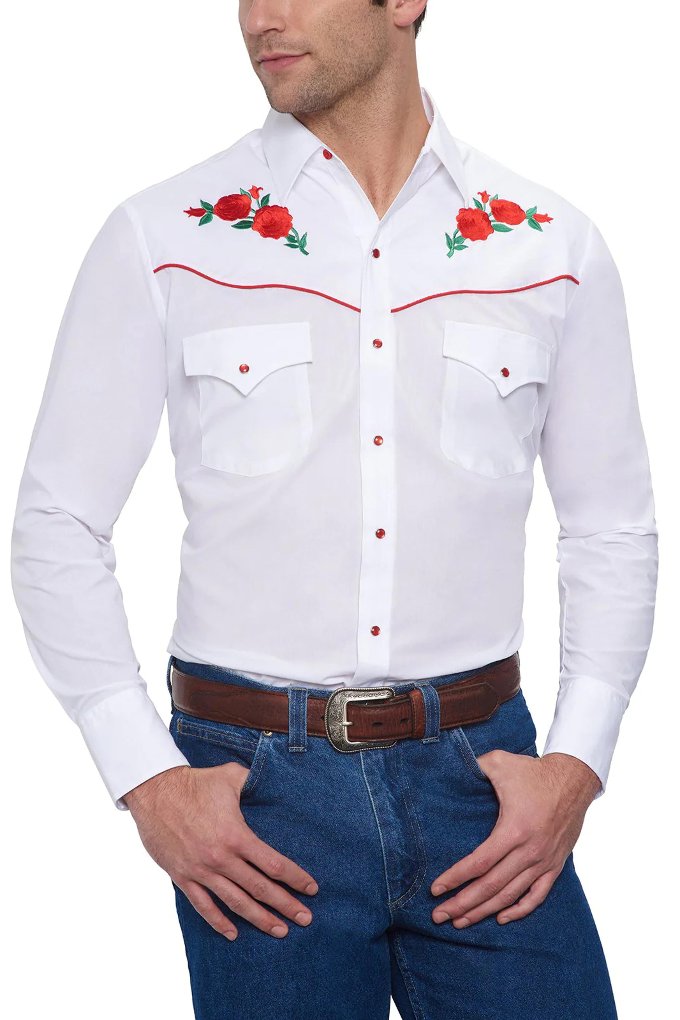 Ely Walker Mens Ely and Walker White-Red Rose-203901-06