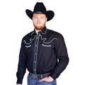 Western Express Mens Black Western Shirt-1100-BLACK