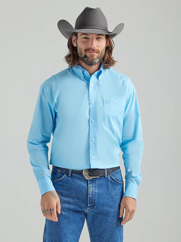 Wrangler Mens George Strait Shirt Blue-112324863