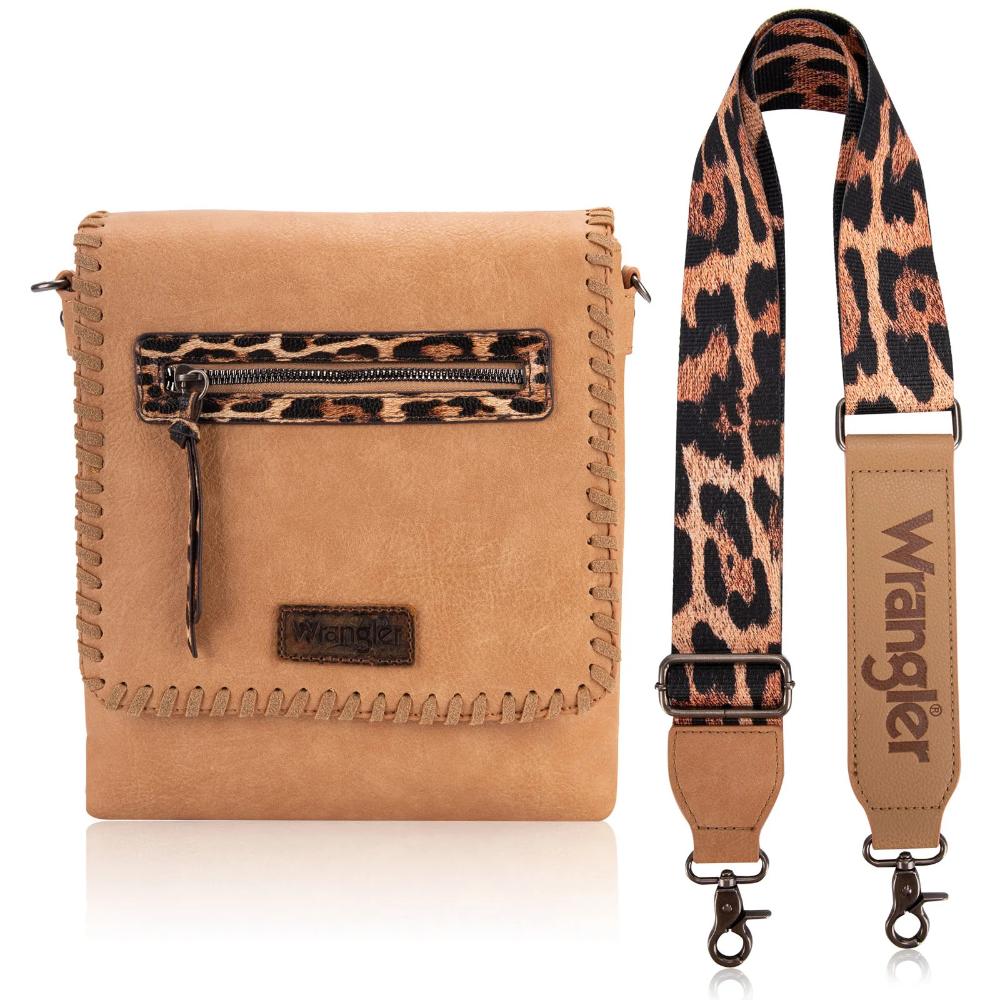 Montana West Wrangler Whipstitch Crossbody-WG72-9360TAN
