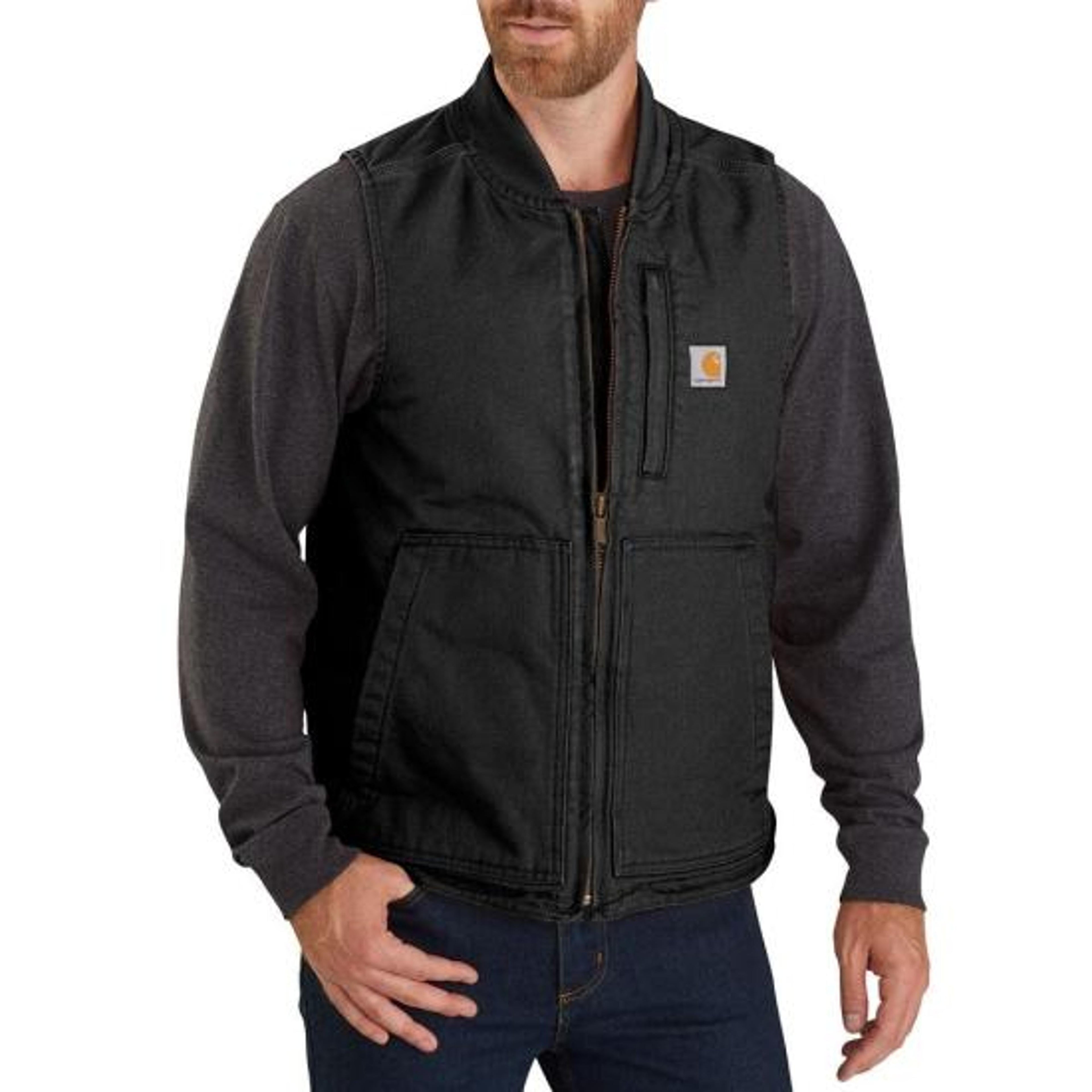 Carhartt Mens Rib Collar Insulated Work Vest - Black-104395BLK