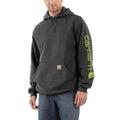 Carhartt Mens Loose Fit Midweight Logo Sleeve Graphic Hoodie Carbon He-K288-026