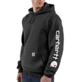 Carhartt Mens Loose Fit Midweight Logo Sleeve Graphic Hoodie Black-K288-BLK