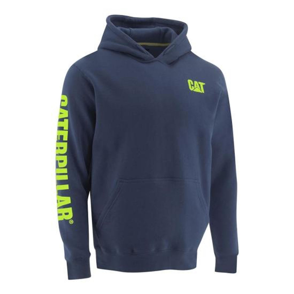 Caterpillar Mens Blue Hi Vis Trademark Banner Hooded Sweatshirt-1910709-12966