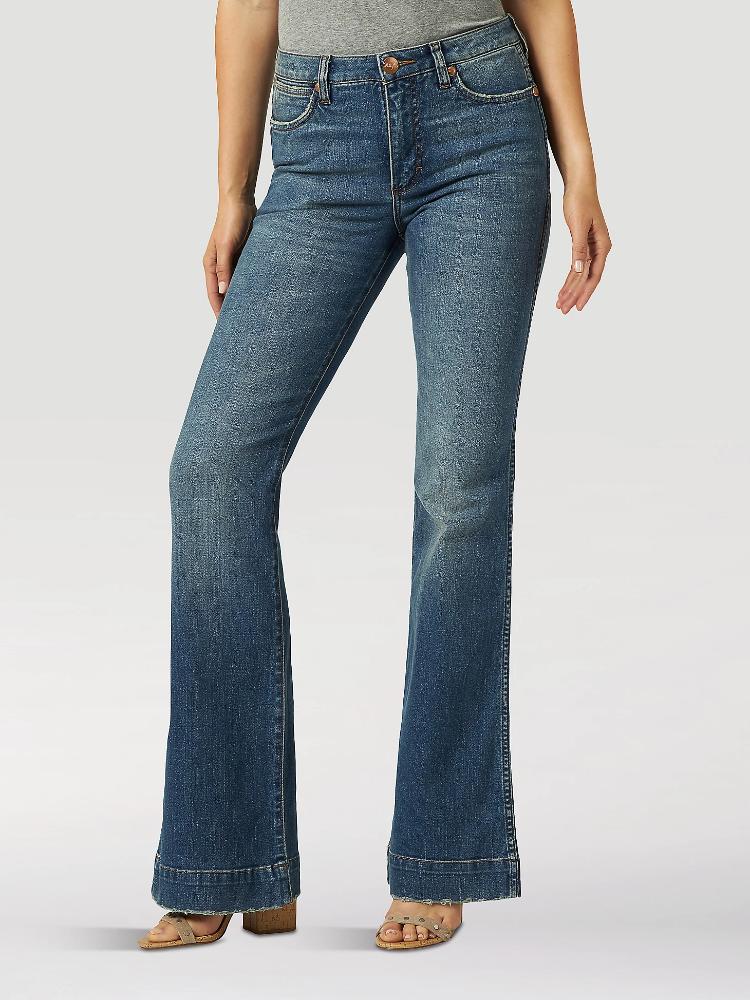 Wrangler Womens Retro Trouser High Rise Navy-11MPESY
