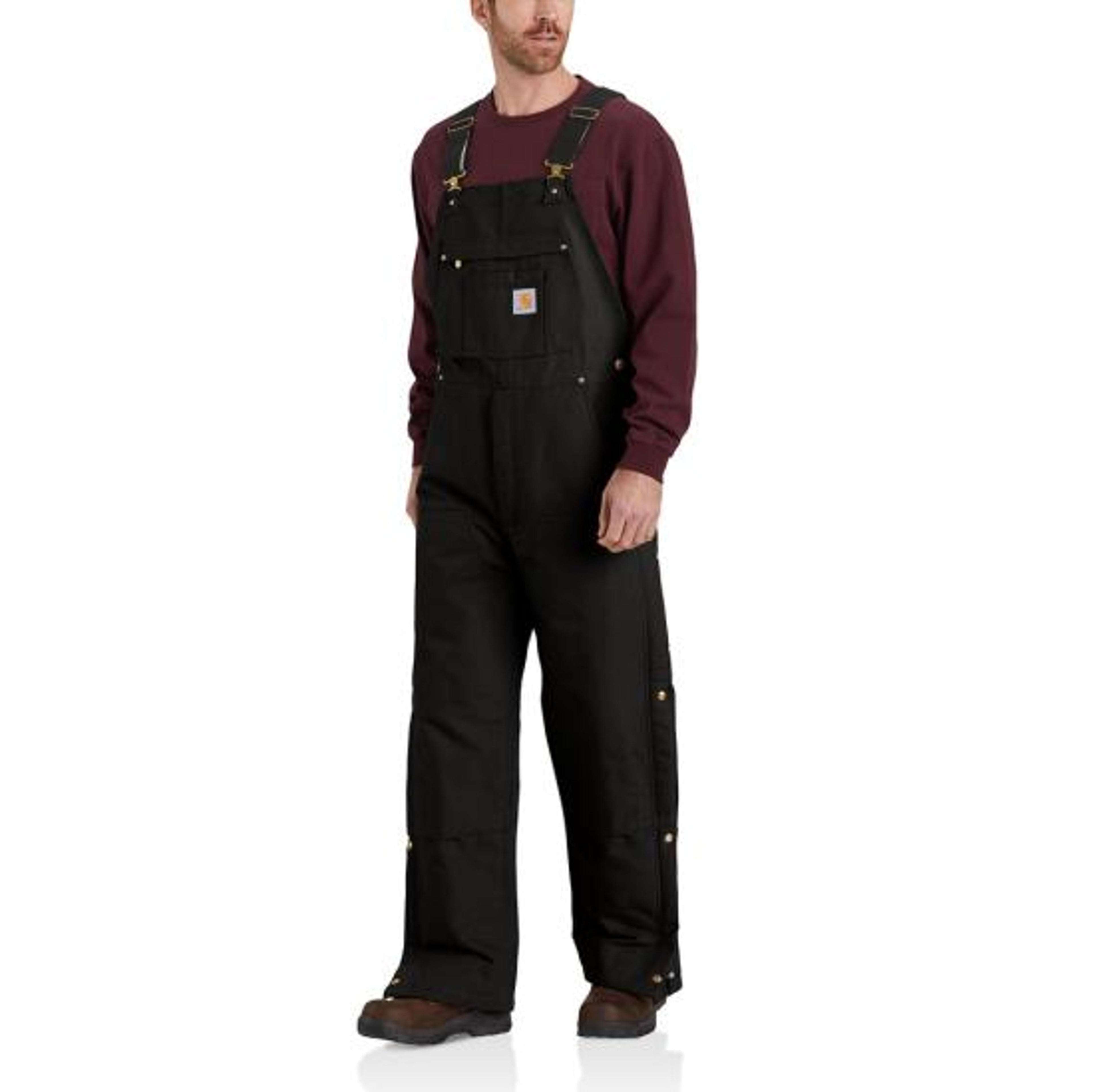 Carhartt Mens Zip To Thigh Bib Overall Black-104393BLK