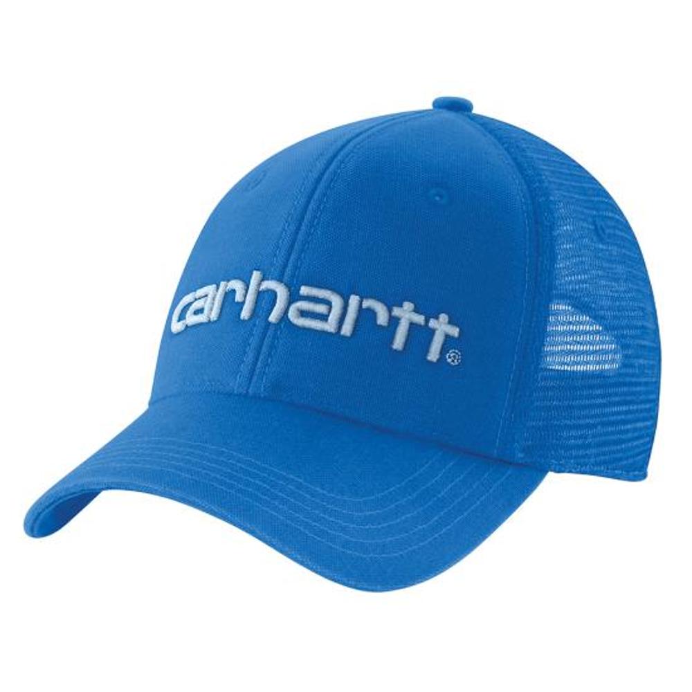 Carhartt Mens AH1195 Canvas Mesh Back Logo Graphic Cap Blue Glow-101195-HD3