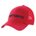 Carhartt Mens AH1195 Canvas Mesh Back Logo Graphic Cap Fire Red-101195-R67