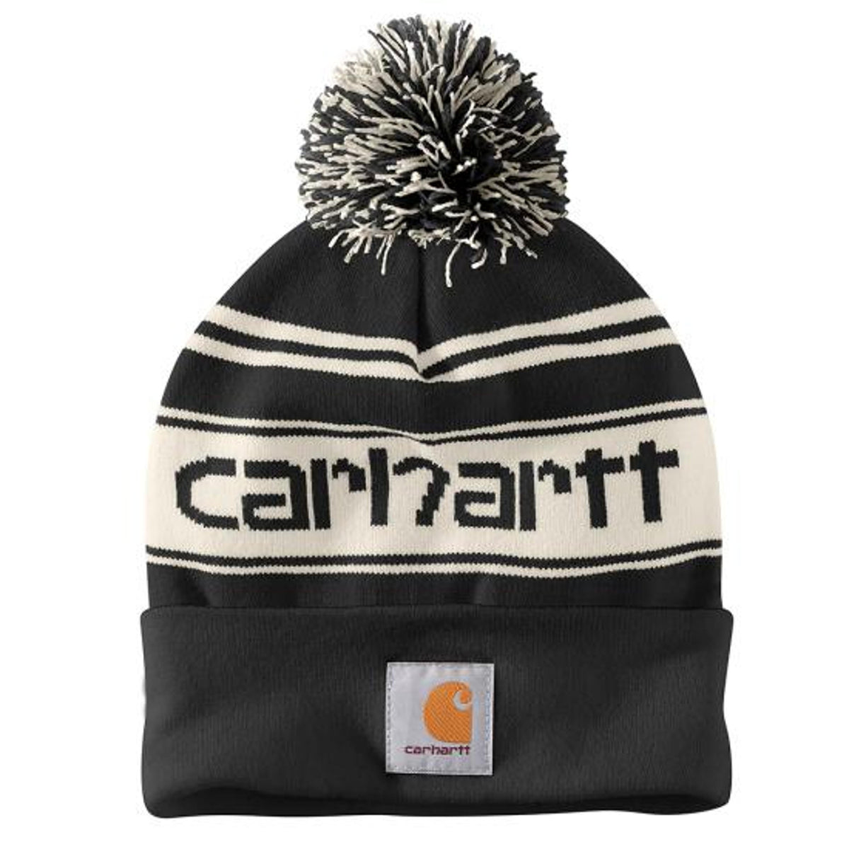 Carhartt Knit Pom-pom Cuffed Logo Beanie-105168-N30