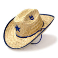 Western Express Kids Straw W/Star Blue-JJ-5BLU
