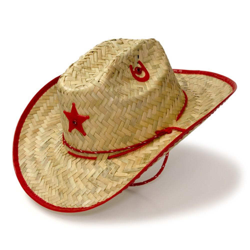 Western Express Kids Straw W/Star Red-JJ-5RED