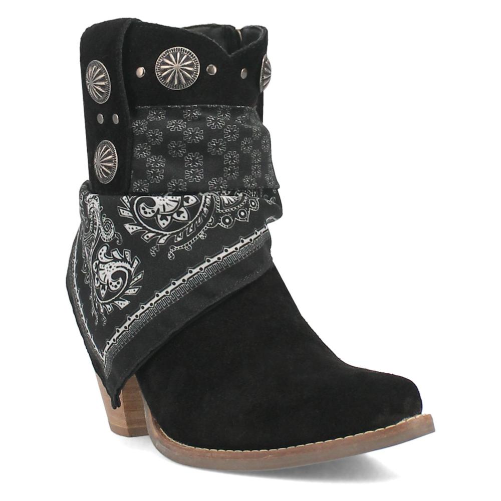 Dingo Womens Bandida Leather Boot Western Black-DI184-BK