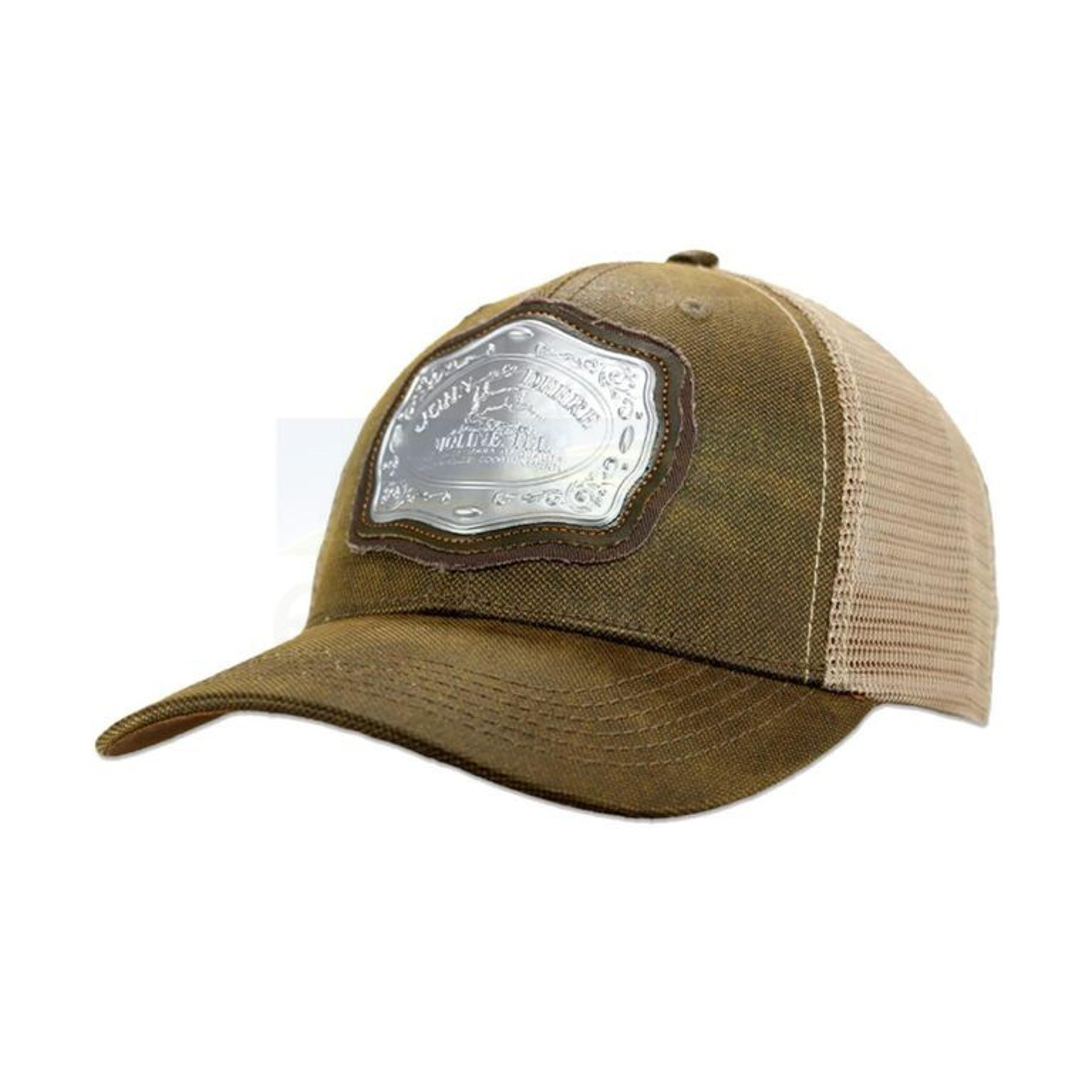 John Deere Oil Skin Mesh Back Trucker Ball Cap-13080730BW