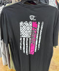 Bad Ass Diesel Peterbilt Black And Pink Flag Shirt-BAD069