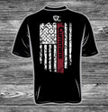 Bad Ass Diesel Cummins Black And Maroon Flag Tshirt-BAD071