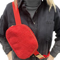 Girlie Girl Sherpa Belt Bag Red-SH1401-RED