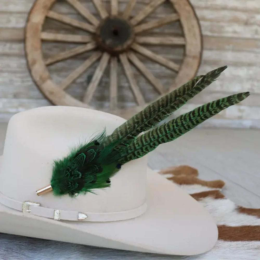 Willow Lane Hat Co Feather Hat Pin-Green-WLTF-GREEN