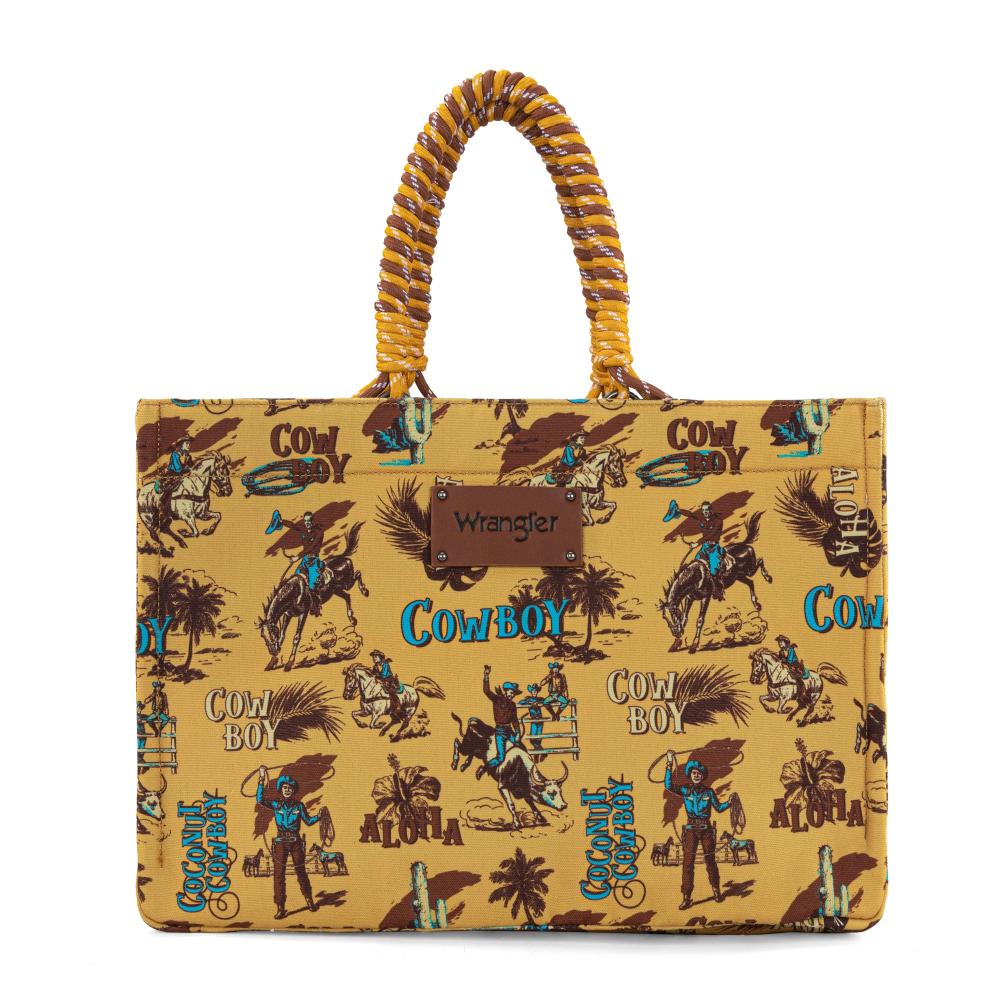Montana West Canvas Dual Sided Print Tote-WG284-8119DYEL