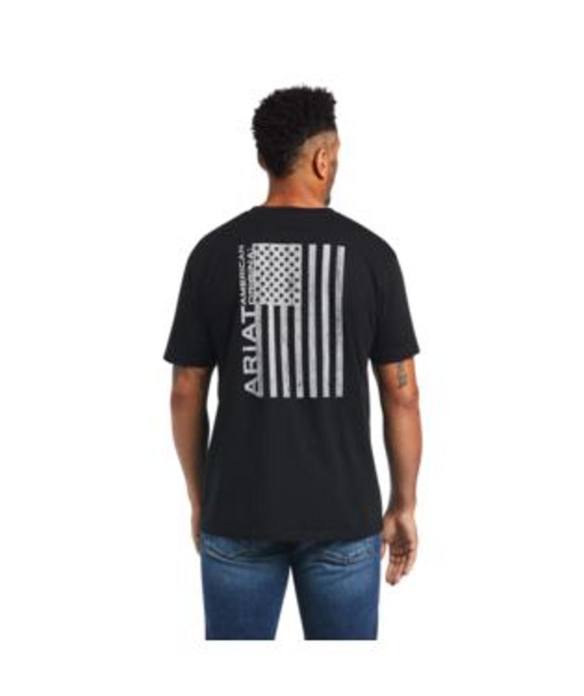 Ariat Mens Woodgrain Flag Tee-10040865