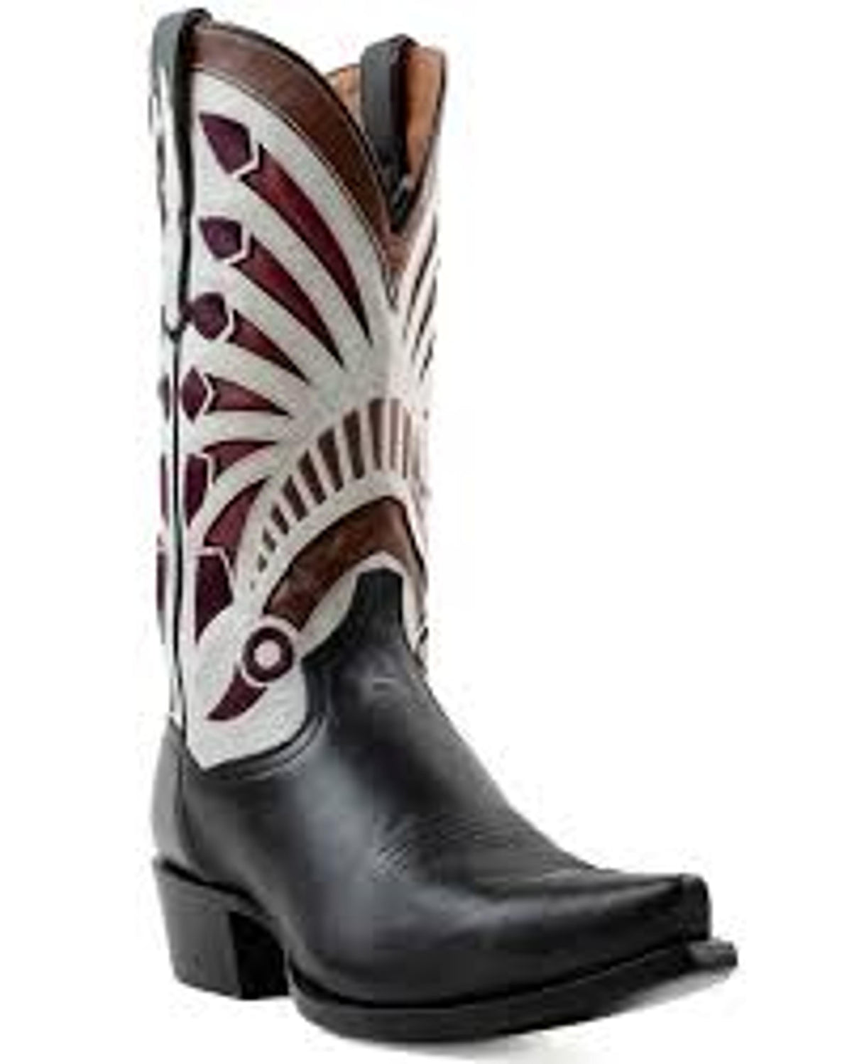 Dan Post Mens Black with Inlay Snip Western Cowboy Boot-DP80512