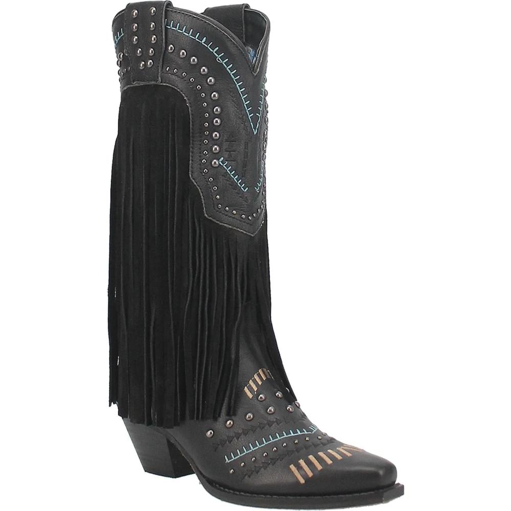 Dingo Womens Gypsy Black Metallic Western Cowgirl Boot-DI737-BLAM
