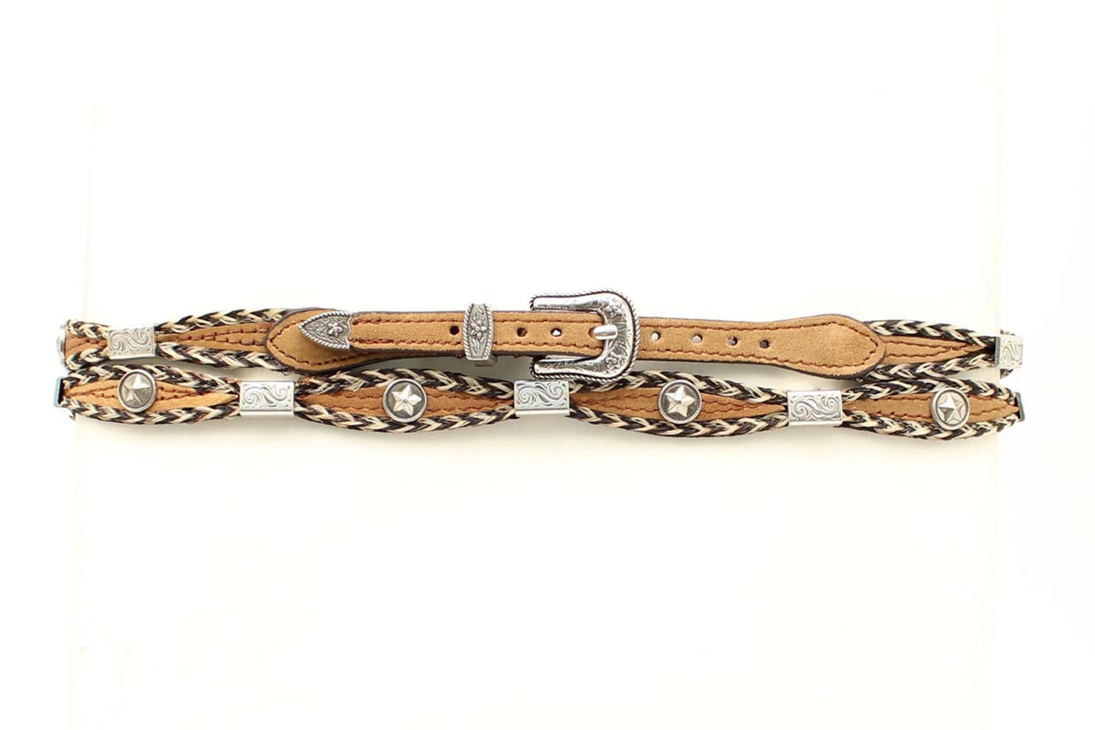 M and F Western 3/8 Genuine Leather Scalloped Hatband 3402 - Mens